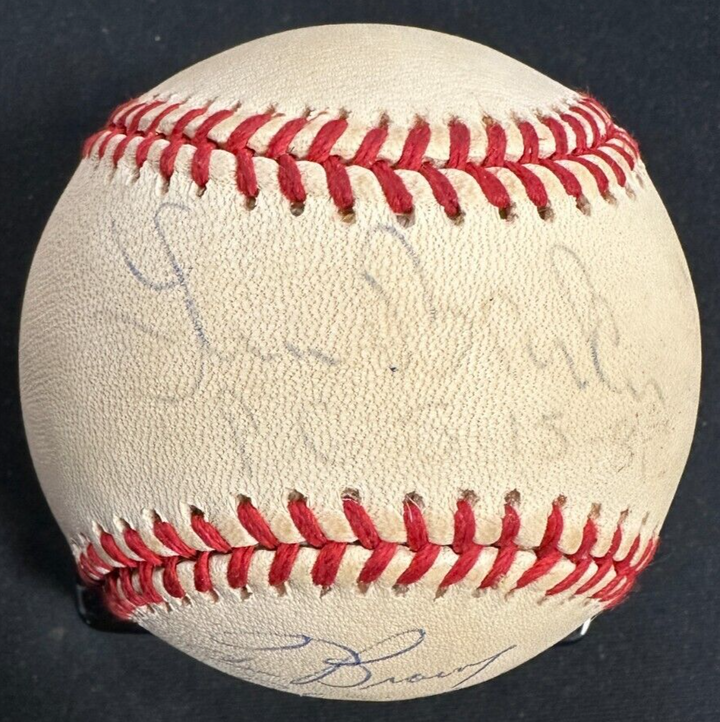 Tom Browning-Jim Bunning & Len Barker Signed Perfect Game Baseball