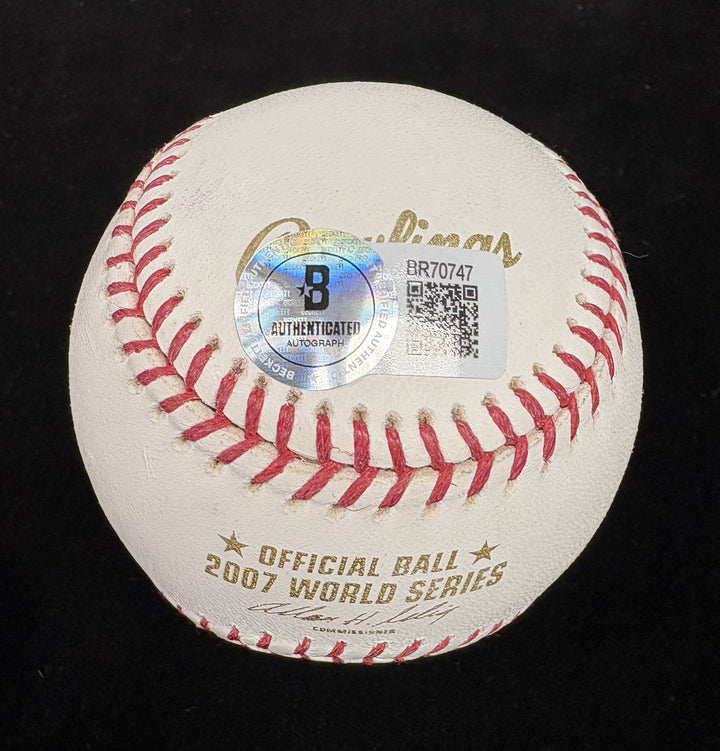David Ortiz Autographed Official 2007 World Series Logo Baseball Red Sox BAS