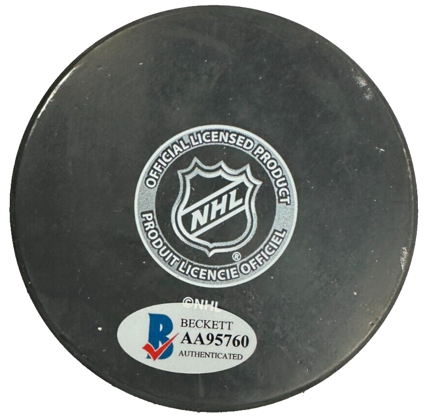 Harry Sinden Autographed Boston Bruins Hockey Puck HOF BAS