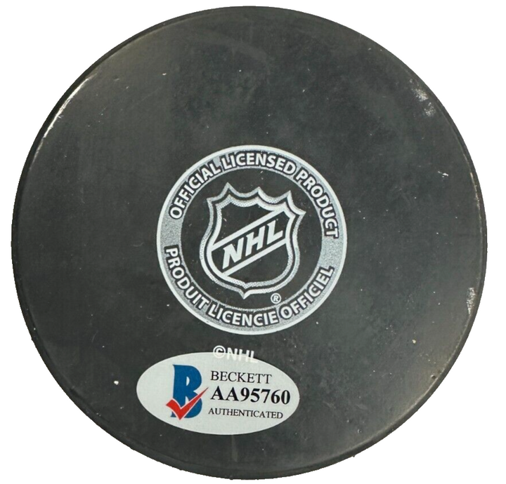 Harry Sinden Autographed Boston Bruins Hockey Puck HOF BAS