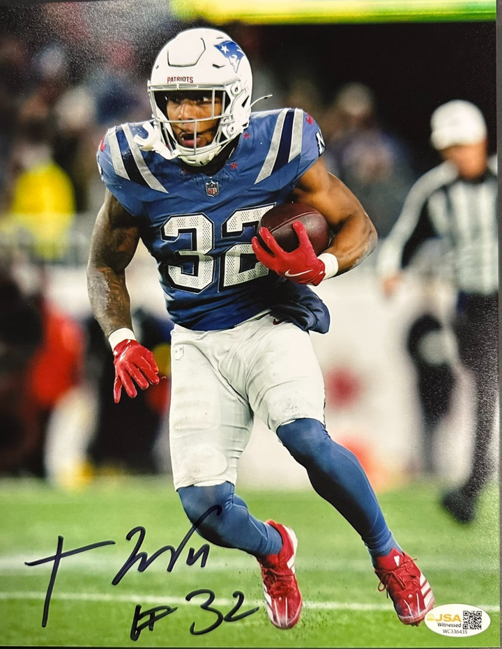 TreVeyon Henderson Autographed 8x10 Photo New England Patriots JSA