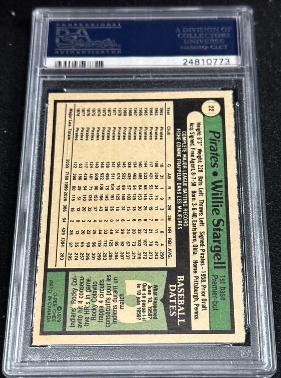 1979 O-PEE-CHEE Willie Stargell Card PSA 8 NM-MT #22 Pirates