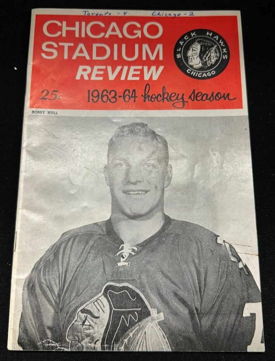 1964 Chicago Blackhawks Vs the Toronto Maple Leafs Program NHL