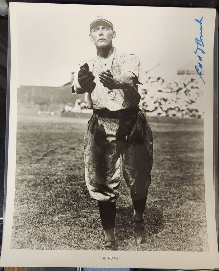 Edd Roush Signed 8x10 Photo Cincinnati Reds HOF COA