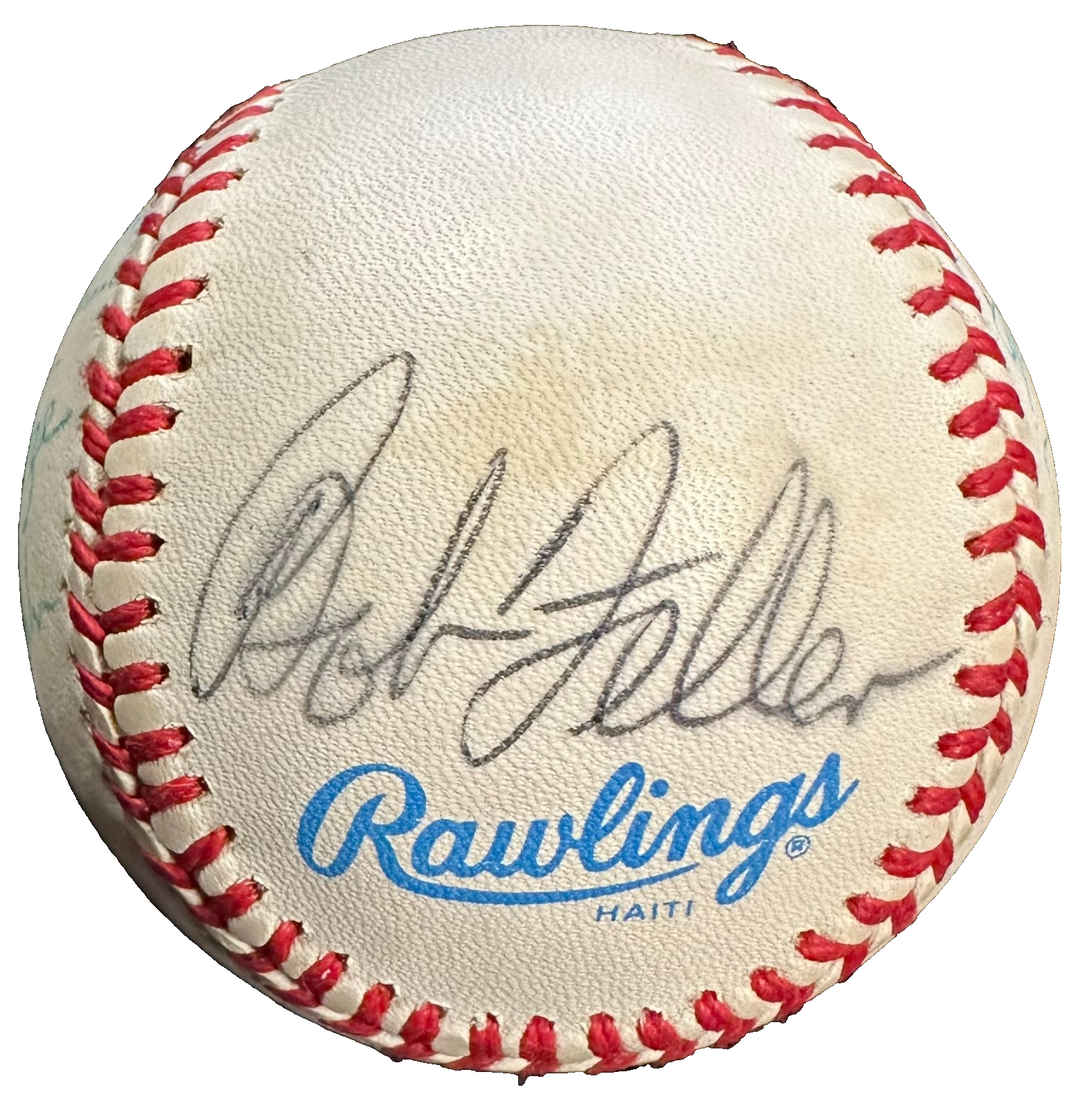 Baseball Hall of Famers Autographed OAL Baseball Roberts Spahn Kiner Mize Feller