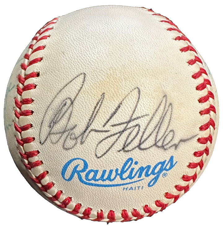 Baseball Hall of Famers Autographed OAL Baseball Roberts Spahn Kiner Mize Feller