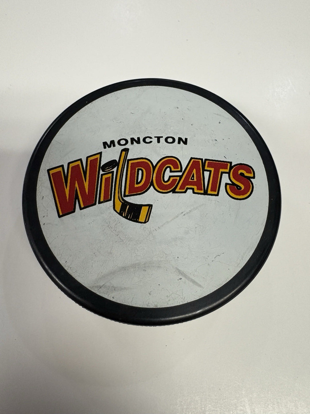Vintage LHJMQ Moncton Wildcats Official Hockey Puck