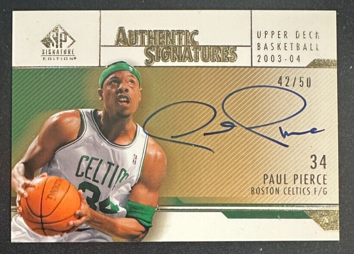 2003-04 Upper Deck Basketball Authentic Signatures Paul Pierce Signed card 42/50