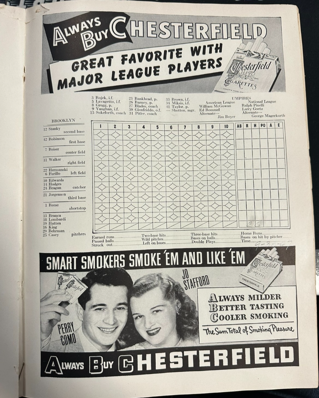 1947 New York Yankees & Brooklyn Dodgers Program Jackie Robinson