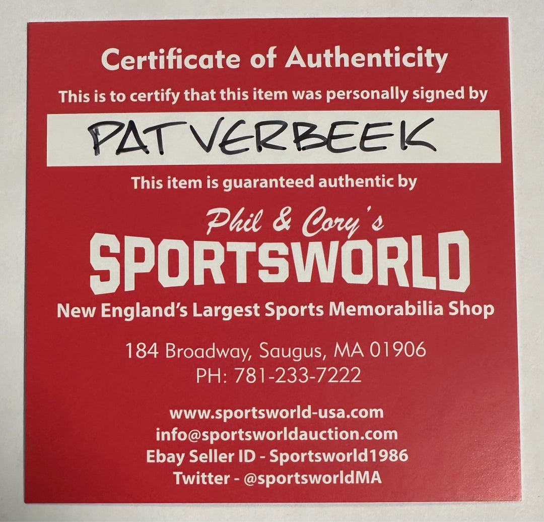 Pat Verbeek Autographed Detroit Red Wings Hockey Puck W/ 522 Goals HOF