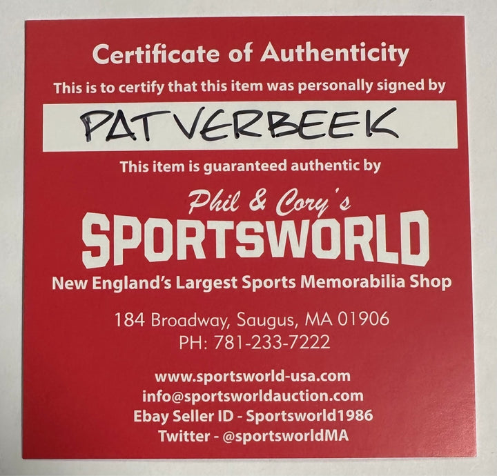 Pat Verbeek Autographed Detroit Red Wings Hockey Puck W/ 522 Goals HOF