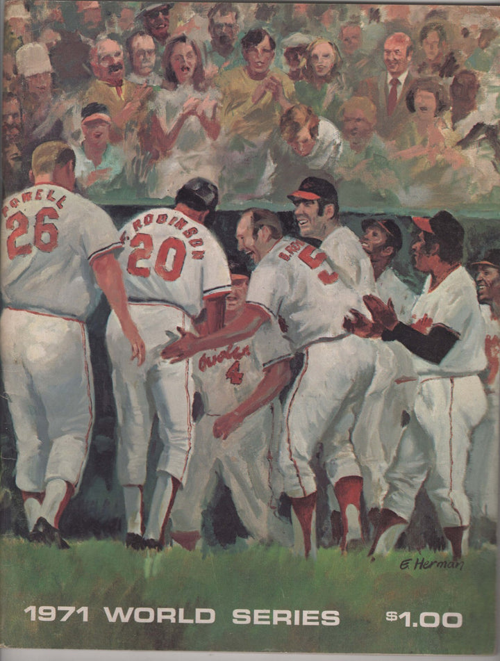 1971 World Series Program Baltimore Orioles & Pittsburgh Pirates Game 7 Scored