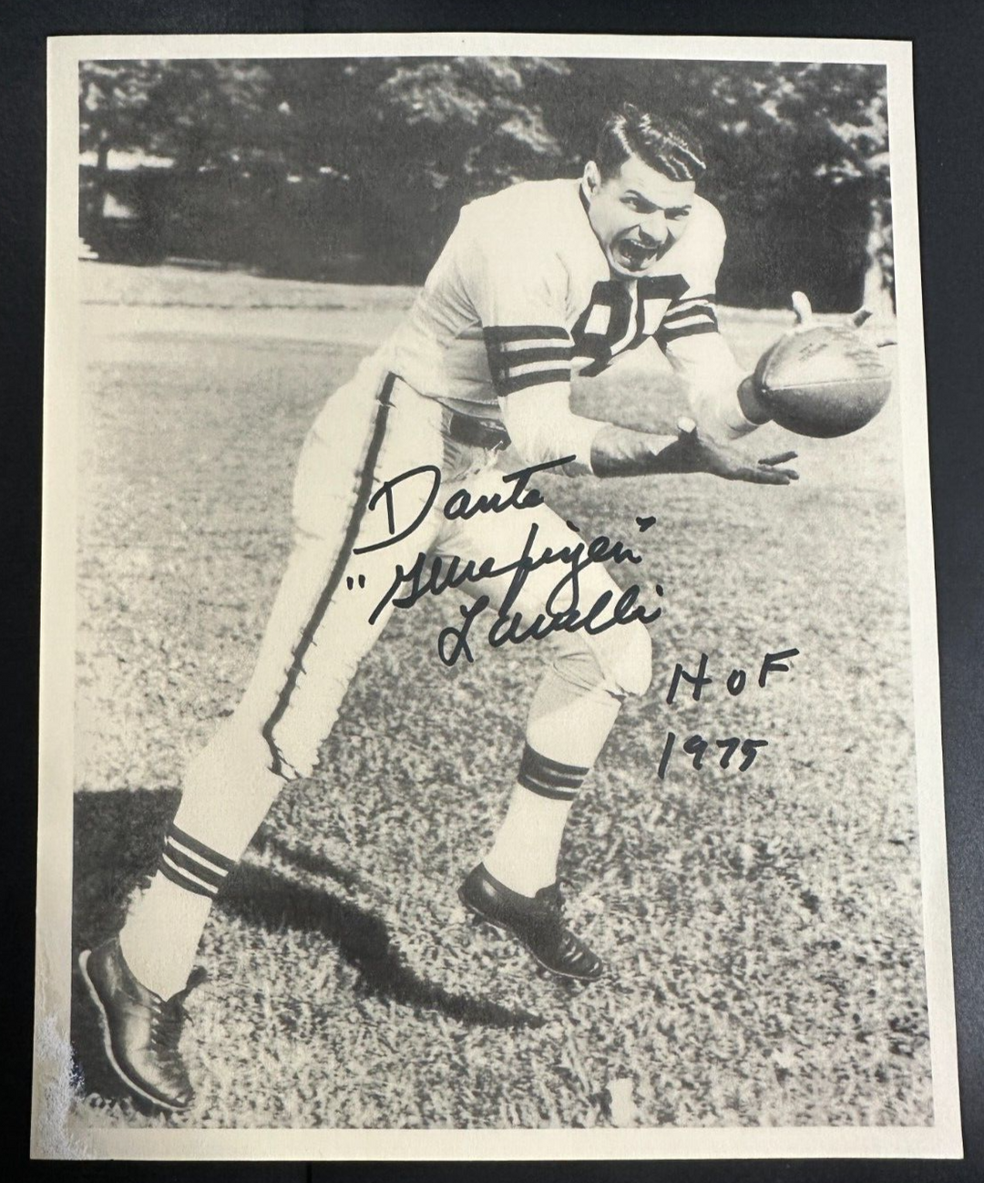 Dante Glue Fingers Lavelli Autographed 8x10 Phot W/ HOF 75 Insc