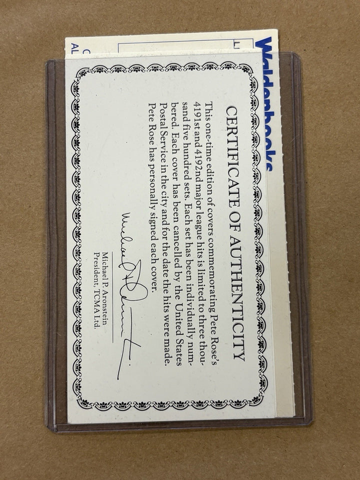 Pete Rose Makes Baseball History 4192 Framed Signed First Day Issue Cache