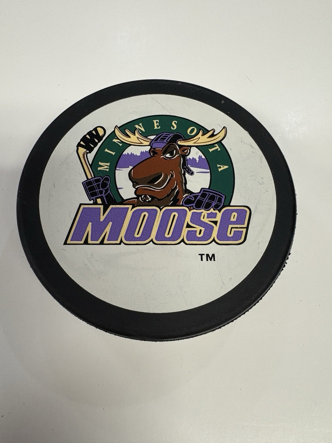 Vintage IHL Minnesota Moose Official Hockey Puck