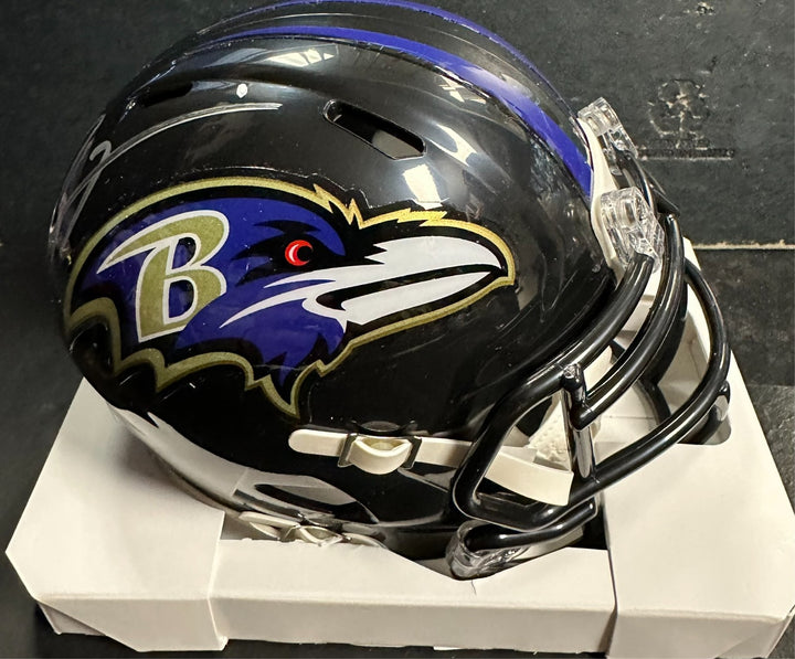 Ray Lewis Autographed Baltimore Ravens Mini Helmet BAS COA
