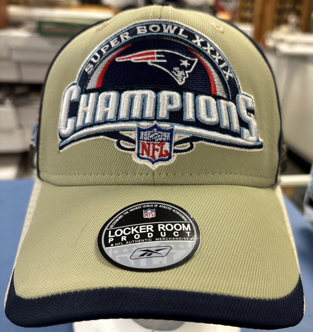 2005 New England Patriots Super Bowl Champions XXXIX Adjustable Hat Locker Room