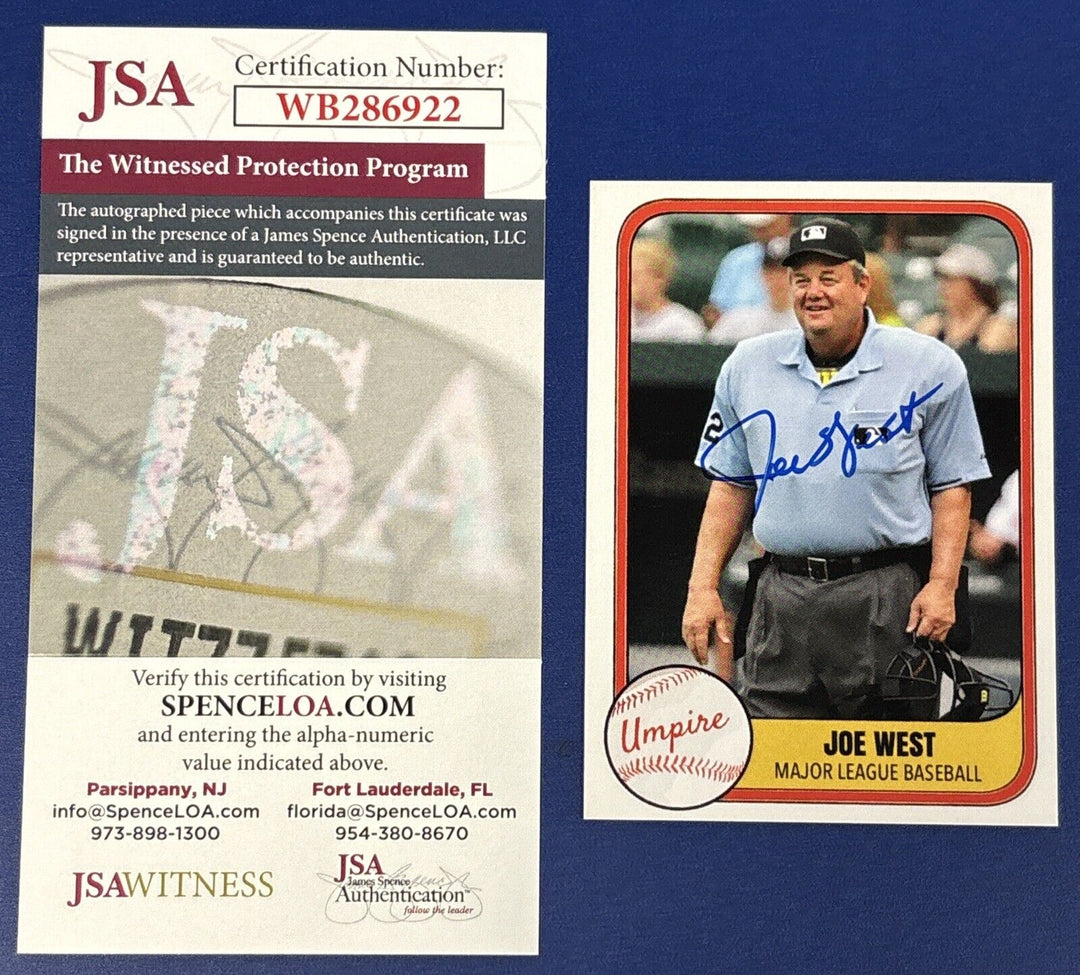 Joe West Signed Custom Made 1981 Fleer Card JSA COA Umpire