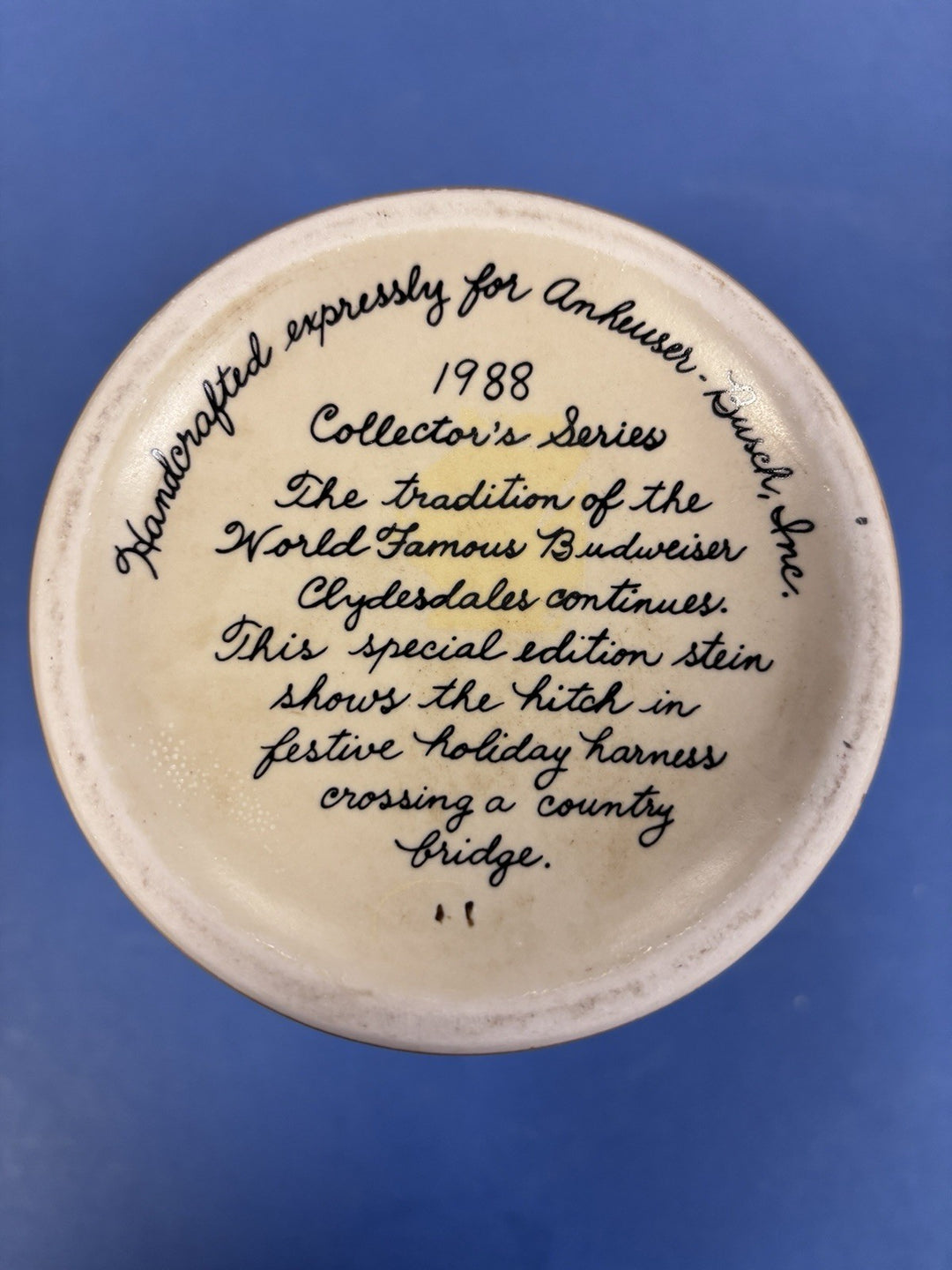 1988 Budweiser Holiday Christmas Stein Mug Collector Series