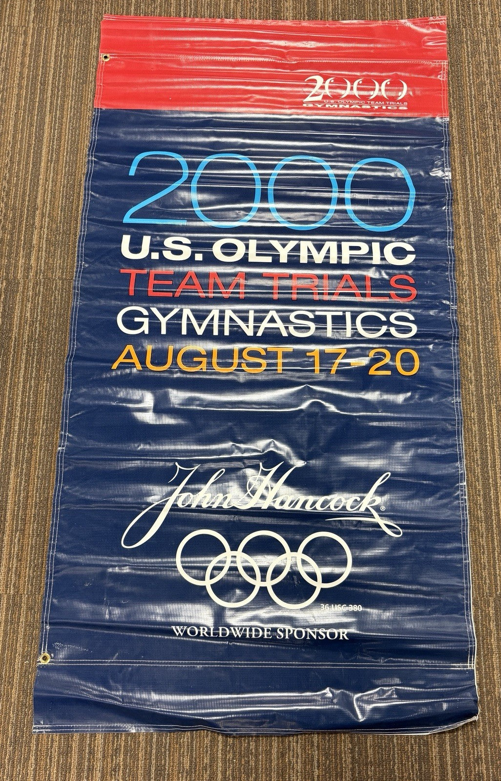 96 Gold Mentalist Amanda Borden Signed 2000 Olympic Trials Street Banner SW COA