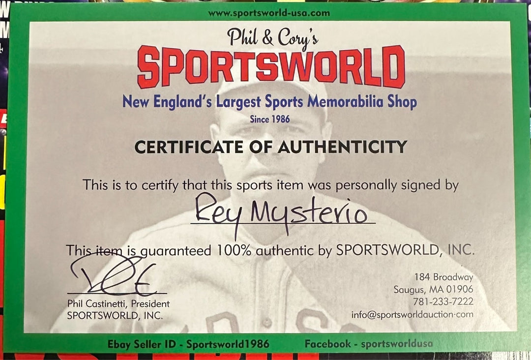 Rey Mysterio Jr Autographed February 2014 Issue of WWE Wrestling Magazine