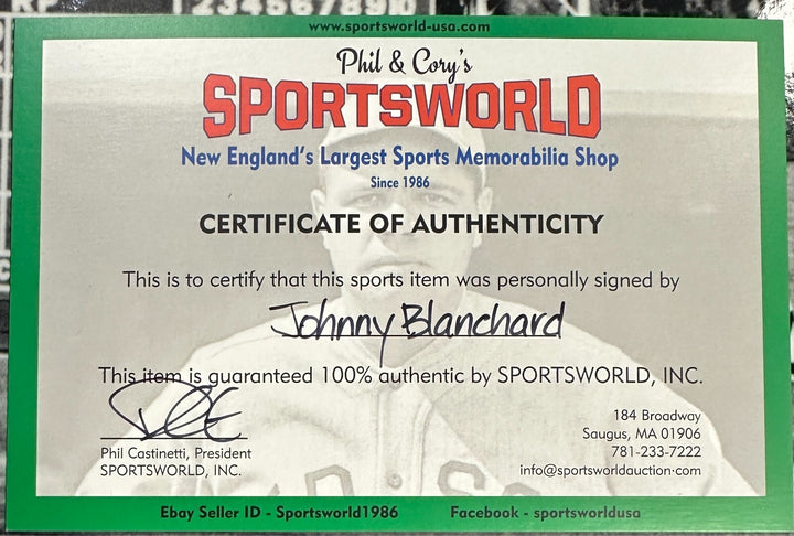 Johnny Blanchard Autographed 1960 World Series 16x20 Photo W/ Game Over Insc