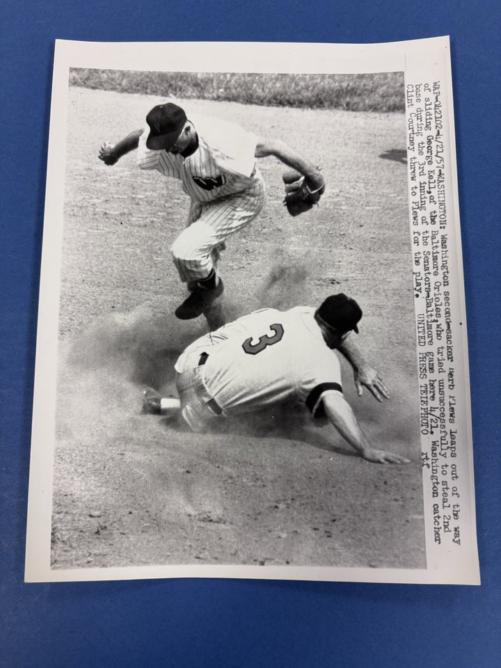 1957 Herb Plews George Kell Original 6x9 Newspaper Wire Photo Senators Orioles