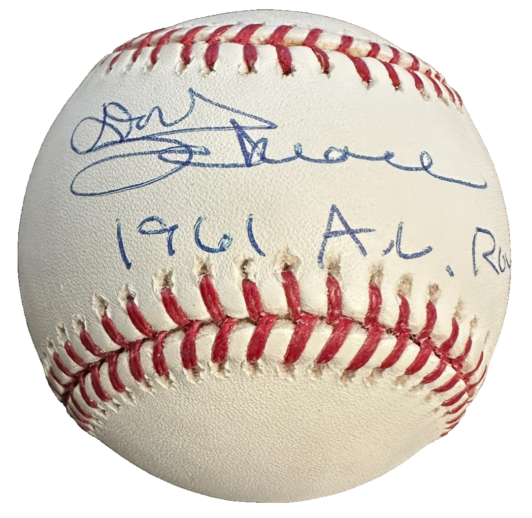 Don Schwall Autographed Game Baseball W/ 1961 AL R Insc Boston Red Sox