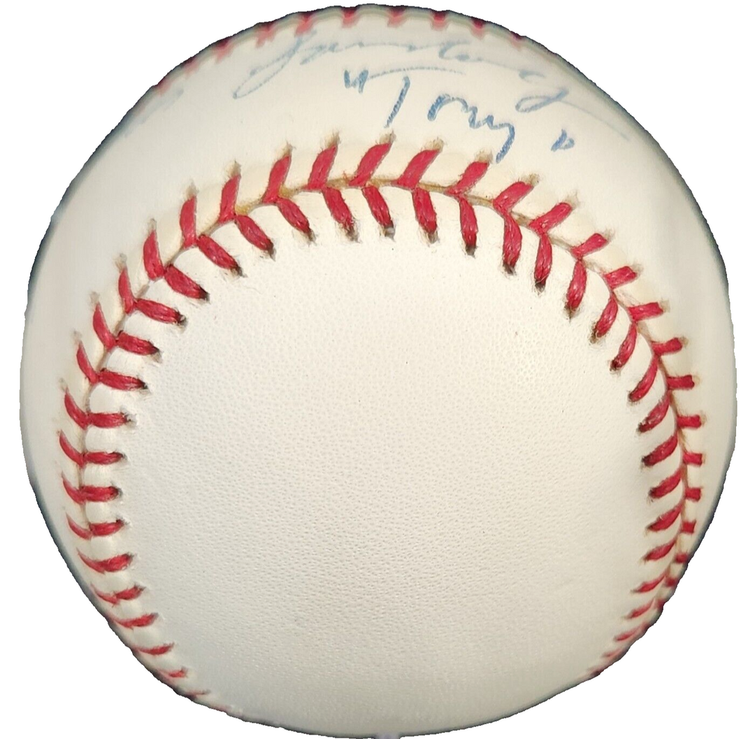 James Gandolfini Autographed ONL Baseball W/ Tony Inscription Steiner Soprano's