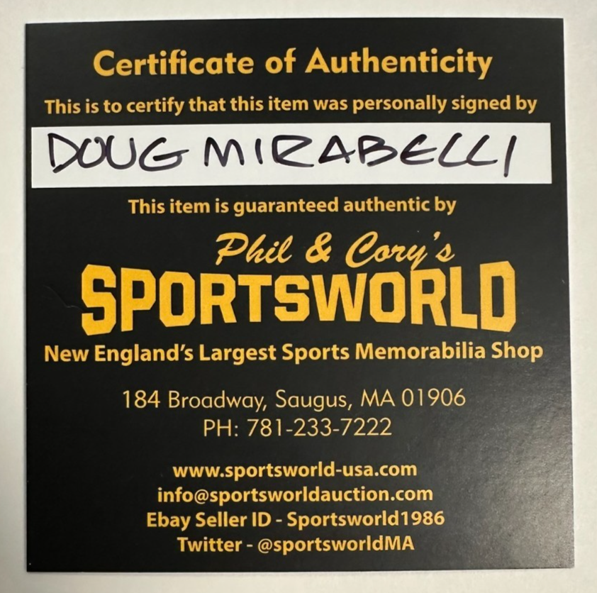 Doug Mirabelli Autographed OML Baseball W/ 2x WS Champs Insc Red Sox