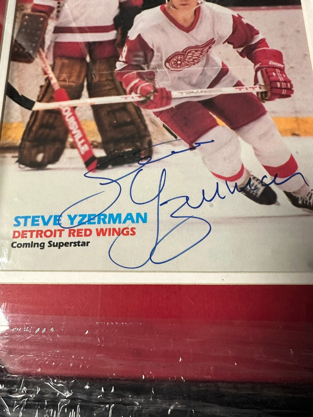 Steve Yzerman Autographed Detroit Red Wings 8x10 Photo Framed BAS HOF