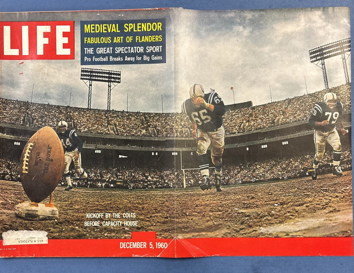 Life Magazine Vintage Kickoff By The Colts December 5 1960