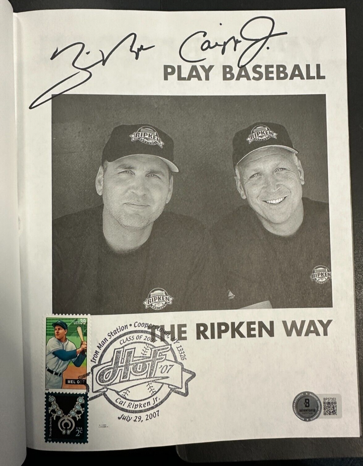 Cal Ripken Jr & Billy Ripken Autographed Play Baseball The Ripken Way BAS