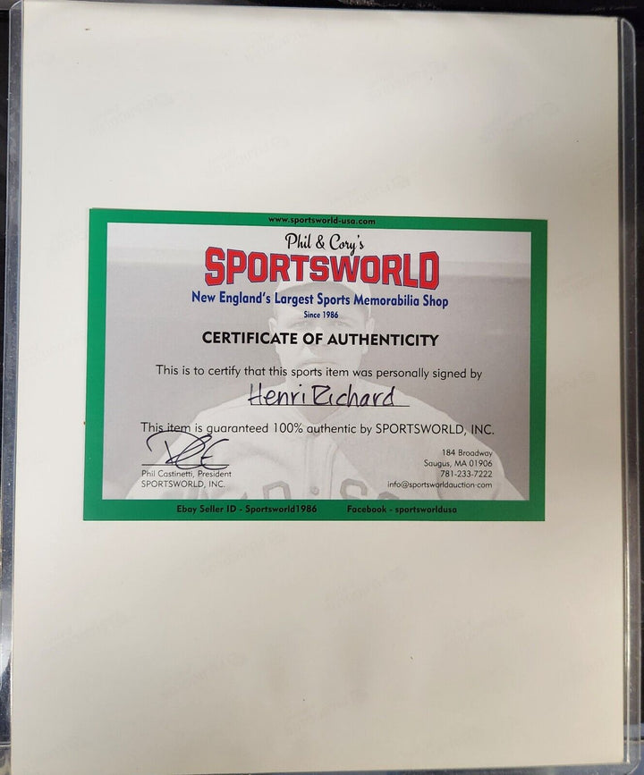 Henri "Pocket Rocket" Richard Montreal Canadiens HOF COA