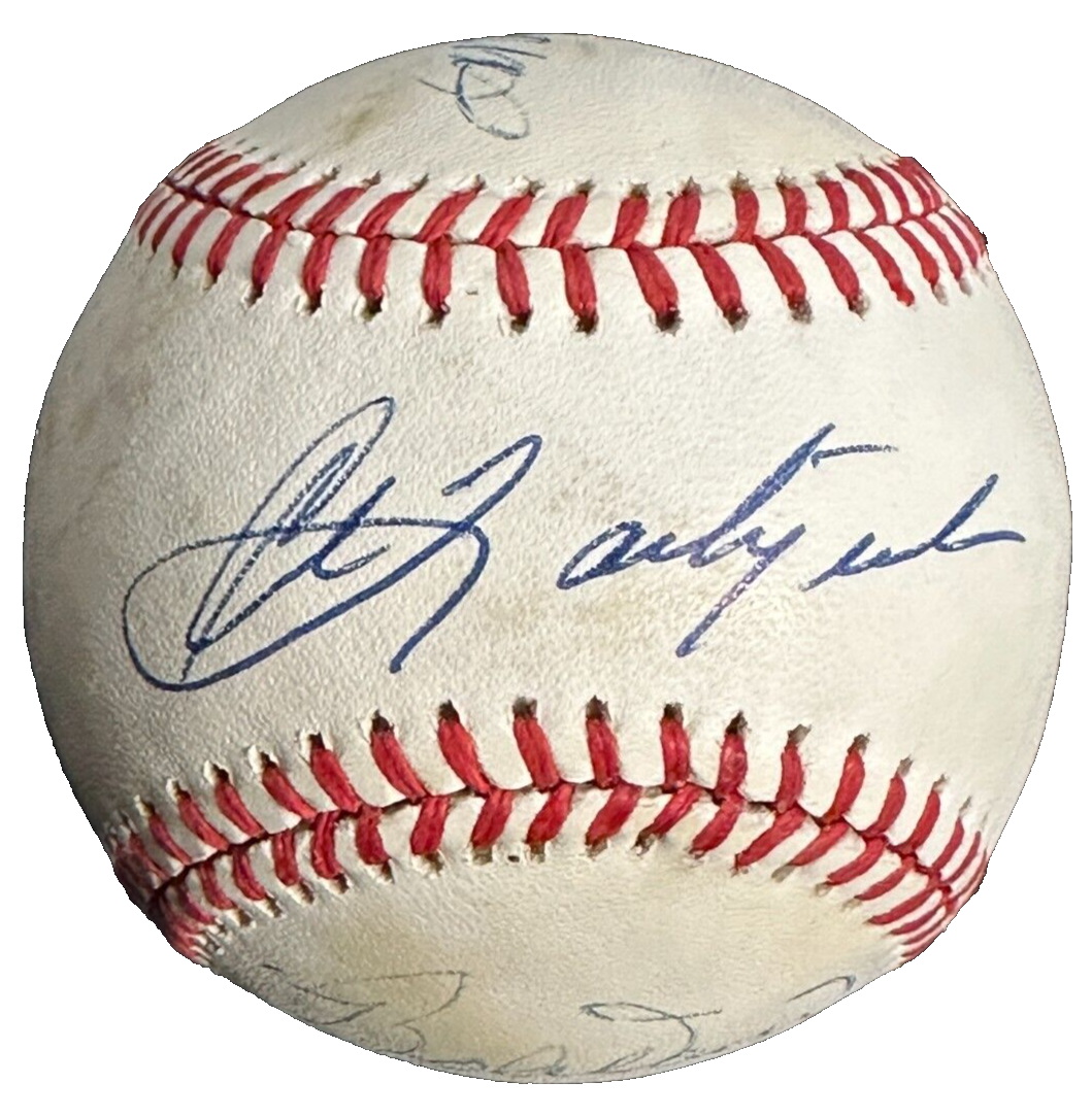 Ted Williams Carl Yastrzemski & Bobby Doerr Autographed OAL Baseball BAS Red Sox