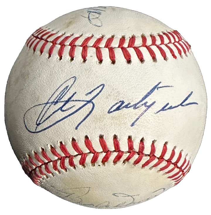 Ted Williams Carl Yastrzemski & Bobby Doerr Autographed OAL Baseball BAS Red Sox