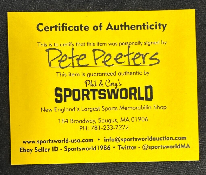 Pete Peeters Autographed Boston Bruins 100th Anniversary Hockey Puck NHL