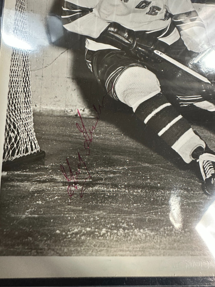 Guy Gendron Autographed Vintage New York Rangers 8x10 Photo NHL