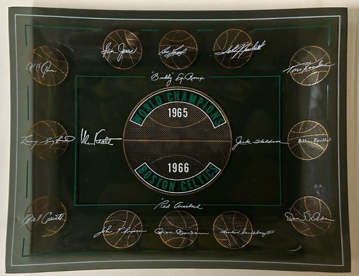 1965-66 Boston Celtics NBA World Champions Glass Candy Dish / Ashtray