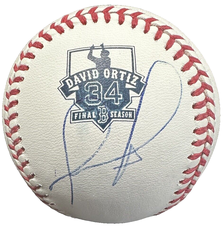 David Ortiz Autographed Official Final Season Baseball Red Sox BAS Red Sox