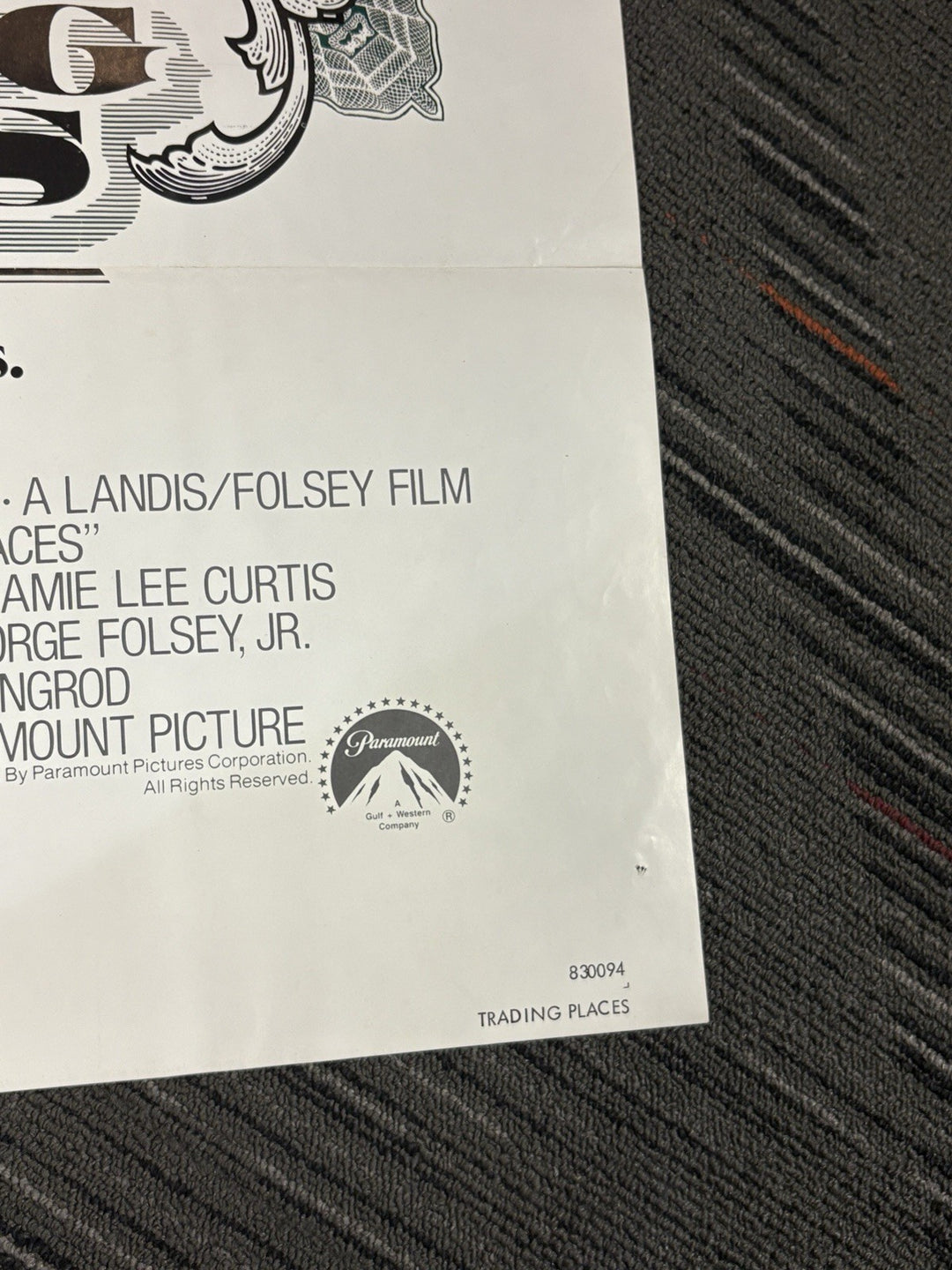 Trading Places 27x41 Folded Original Movie Poster 1983 Dan Aykroyd Eddie Murphy