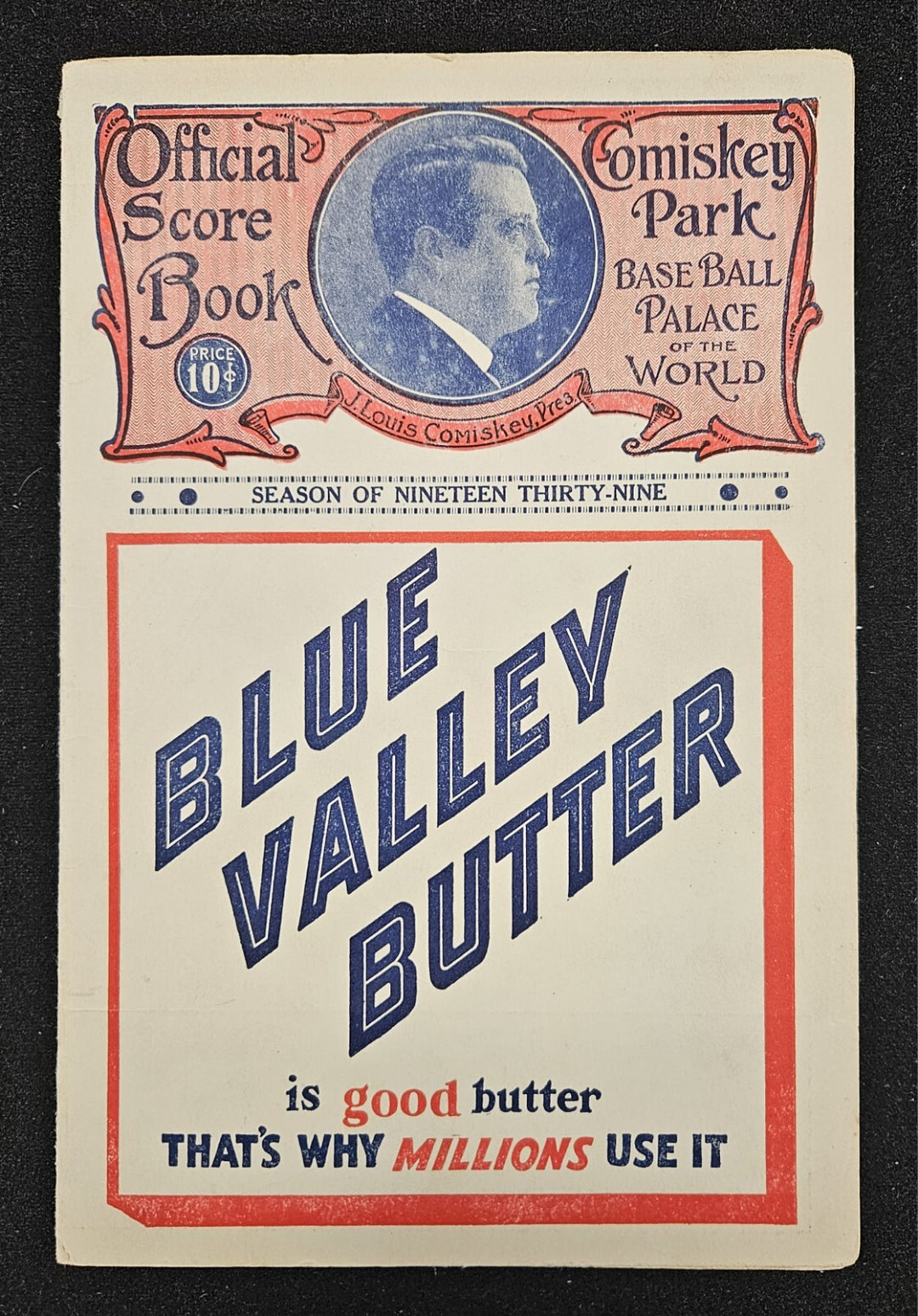 1939 Chicago White Sox Vs. Boston Red Sox Program Ted Williams Rookie Season
