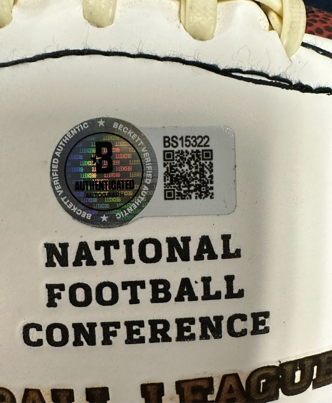 Drew Brees Autographed White Panel Football New Orleans Saints BAS