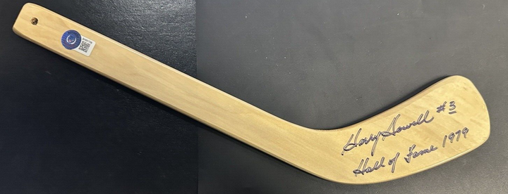 Harry Howell Autographed Mini Hockey Stick W/ HOF 1979 Insc BAS