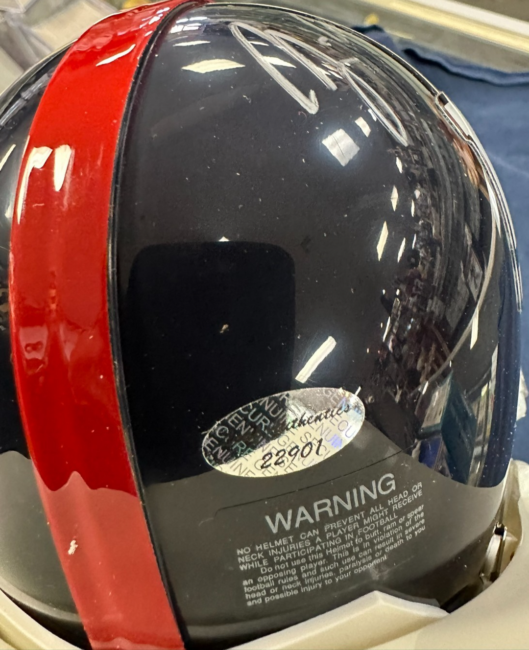 Y.A. Tittle Autographed New York Giants Mini Helmet HOF Leaf Authentic