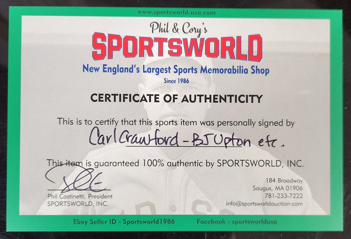 Carl Crawford & B.J. Upton Signed 8x10 Photo Tampa Bay Rays COA