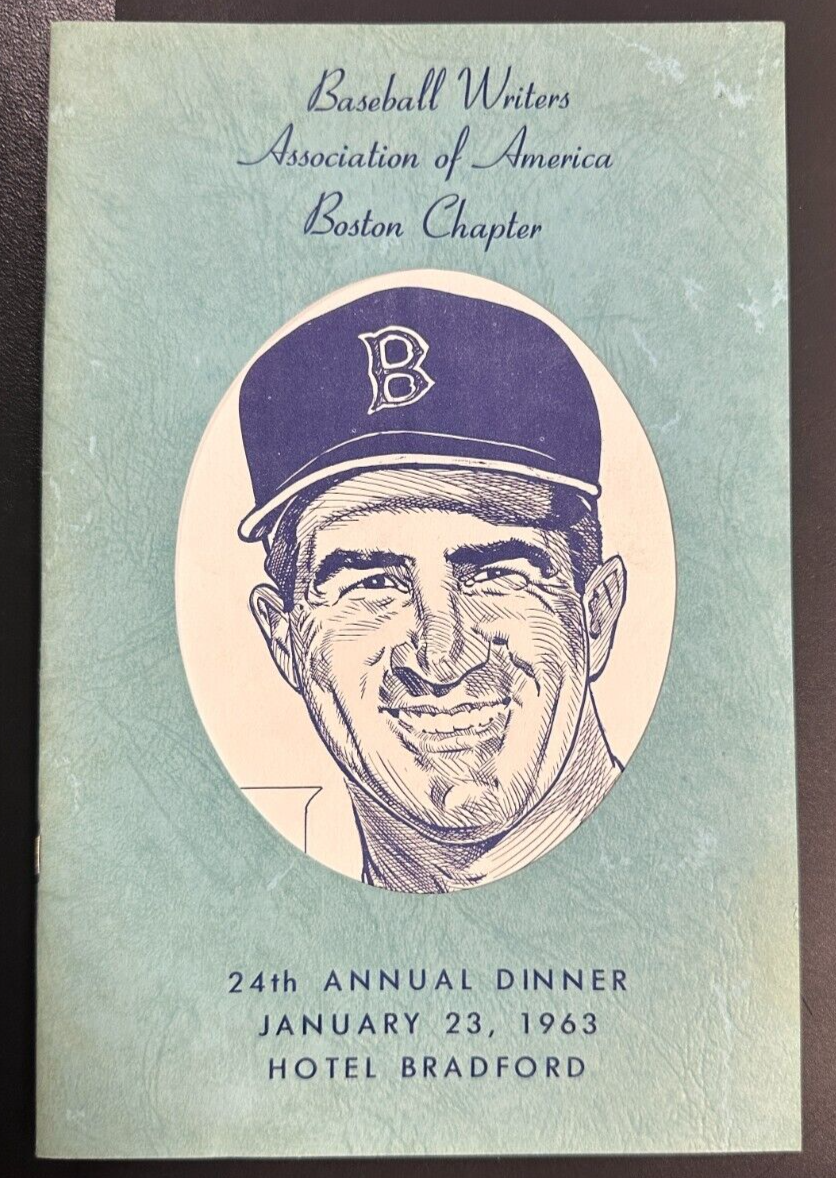Jan 23, 1963 24th Annual Baseball Writers Association America Dinner Program