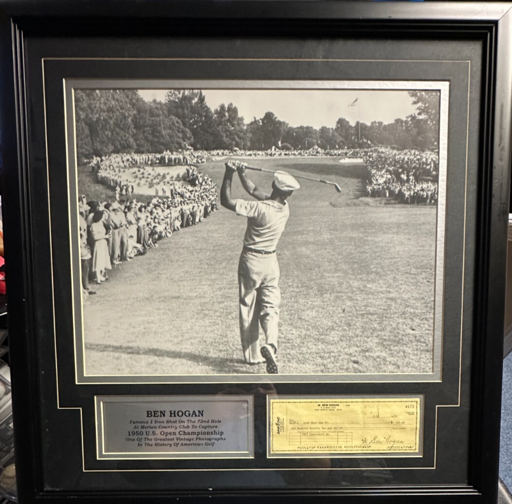 Ben Hogan Autographed Check & Framed 16x20 Photo PSA HOF BAS