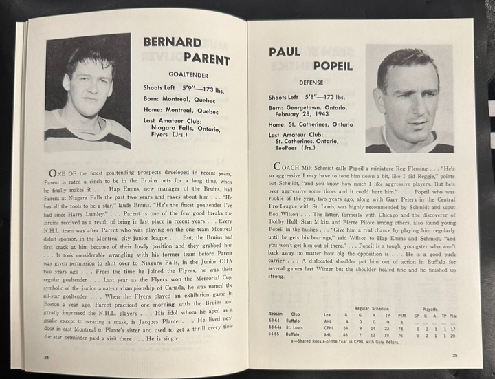 Vintage 1965-66 Boston Bruins Official Yearbook NHL