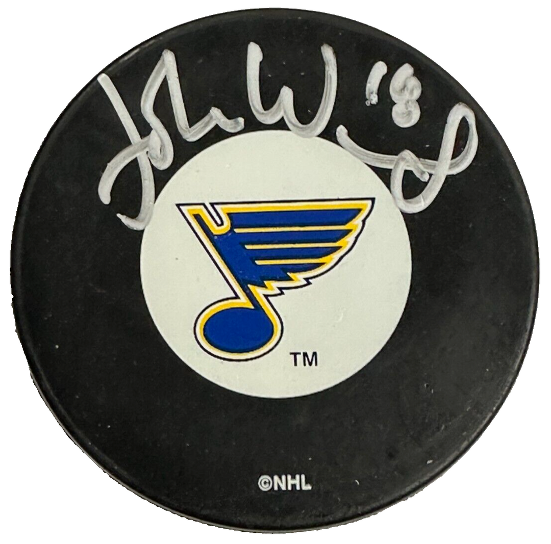 John Wensink Autographed St. Louis Blues Hockey Puck BAS